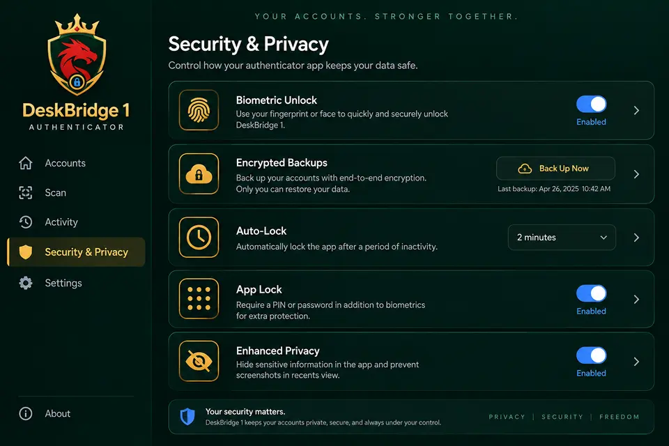 Security settings and account controls